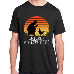 Chicken Whisperer With Retro Sunset, Funny Chickens, Farmer Adult ChromaSoft Performance T-Shirt