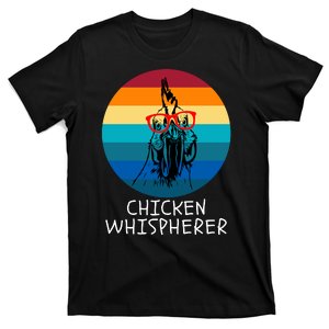 Chicken Whisperer With Retro Sunset, Funny Chicken, Farmer T-Shirt