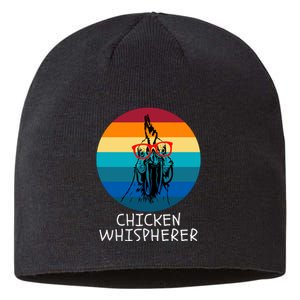 Chicken Whisperer With Retro Sunset, Funny Chicken, Farmer Sustainable Beanie