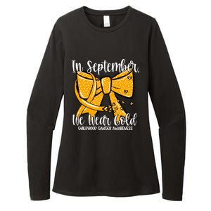 Coquette We Wear Gold Ribbon Hood Cancer Awareness Cute Gift Womens CVC Long Sleeve Shirt