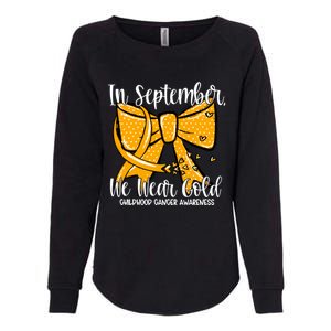 Coquette We Wear Gold Ribbon Hood Cancer Awareness Cute Gift Womens California Wash Sweatshirt