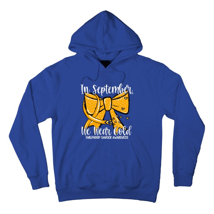 Coquette We Wear Gold Ribbon Hood Cancer Awareness Cute Gift Hoodie