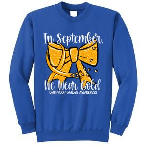 Coquette We Wear Gold Ribbon Hood Cancer Awareness Cute Gift Sweatshirt