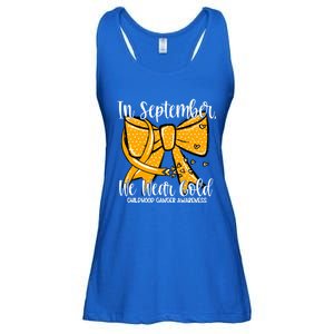 Coquette We Wear Gold Ribbon Hood Cancer Awareness Cute Gift Ladies Essential Flowy Tank