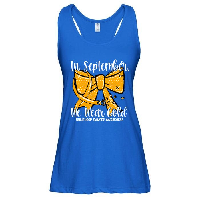 Coquette We Wear Gold Ribbon Hood Cancer Awareness Cute Gift Ladies Essential Flowy Tank