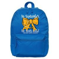 Coquette We Wear Gold Ribbon Hood Cancer Awareness Cute Gift 16 in Basic Backpack