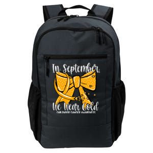 Coquette We Wear Gold Ribbon Hood Cancer Awareness Cute Gift Daily Commute Backpack