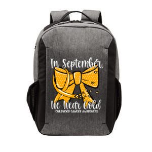 Coquette We Wear Gold Ribbon Hood Cancer Awareness Cute Gift Vector Backpack