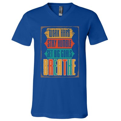 Care Week Work Hard Stay Humble Breath Respiratory Therapist Gift V-Neck T-Shirt