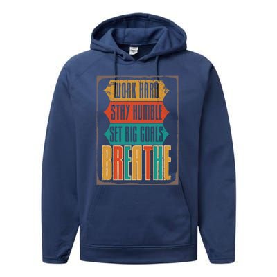 Care Week Work Hard Stay Humble Breath Respiratory Therapist Gift Performance Fleece Hoodie