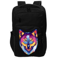 Colorful Wolf Wild Animal Impact Tech Backpack