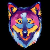 Colorful Wolf Wild Animal Impact Tech Backpack