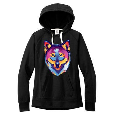 Colorful Wolf Wild Animal Women's Fleece Hoodie