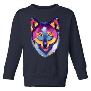 Colorful Wolf Wild Animal Toddler Sweatshirt