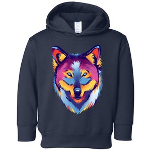 Colorful Wolf Wild Animal Toddler Hoodie