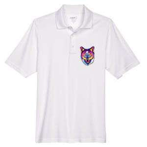 Colorful Wolf Wild Animal Men's Origin Performance Pique Polo