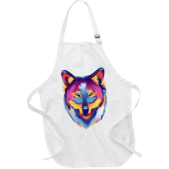Colorful Wolf Wild Animal Apron