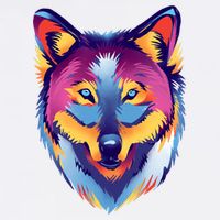 Colorful Wolf Wild Animal Apron
