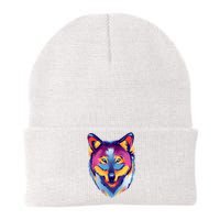 Colorful Wolf Wild Animal Knit Cap Winter Beanie