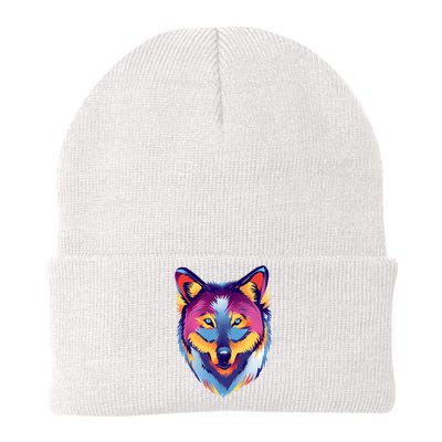 Colorful Wolf Wild Animal Knit Cap Winter Beanie