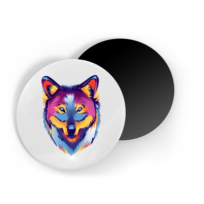 Colorful Wolf Wild Animal Magnet