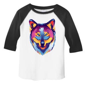 Colorful Wolf Wild Animal Toddler Fine Jersey T-Shirt