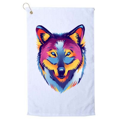 Colorful Wolf Wild Animal Golf Towel