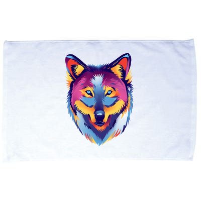 Colorful Wolf Wild Animal Microfiber Hand Towel