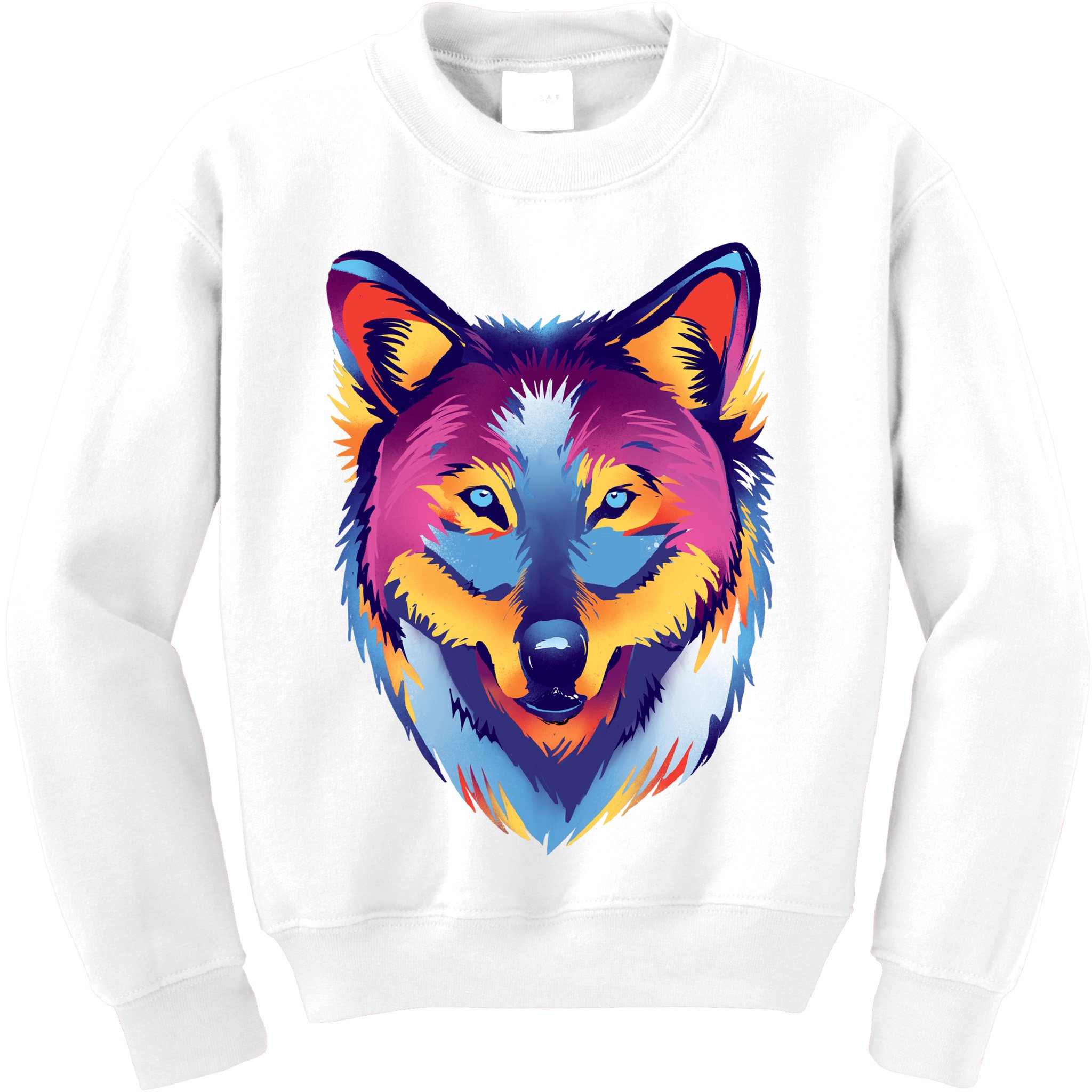Colorful Wolf Wild Animal Kids Sweatshirt