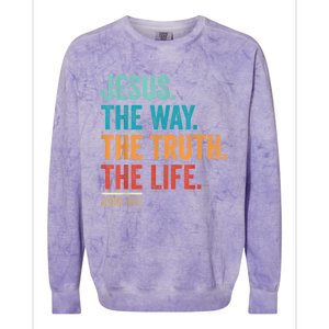 Christian Worship Women Men Jesus The Way Truth Life Colorblast Crewneck Sweatshirt