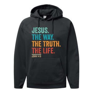 Christian Worship Women Men Jesus The Way Truth Life Performance Fleece Hoodie