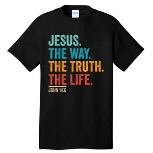 Christian Worship Women Men Jesus The Way Truth Life Tall T-Shirt