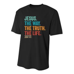 Christian Worship Women Men Jesus The Way Truth Life Youth Performance Sprint T-Shirt