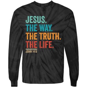 Christian Worship Women Men Jesus The Way Truth Life Tie-Dye Long Sleeve Shirt