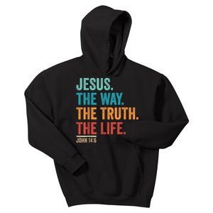 Christian Worship Women Men Jesus The Way Truth Life Kids Hoodie