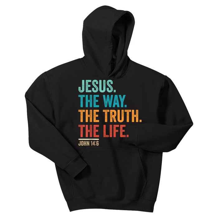 Christian Worship Women Men Jesus The Way Truth Life Kids Hoodie