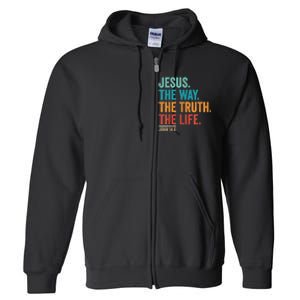 Christian Worship Women Men Jesus The Way Truth Life Full Zip Hoodie