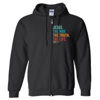 Christian Worship Women Men Jesus The Way Truth Life Full Zip Hoodie