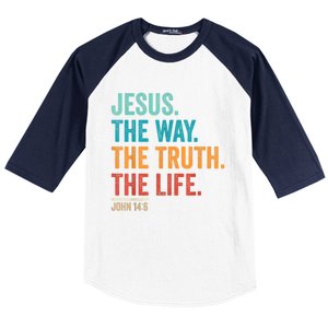 Christian Worship Women Men Jesus The Way Truth Life Baseball Sleeve Shirt