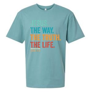 Christian Worship Women Men Jesus The Way Truth Life Sueded Cloud Jersey T-Shirt