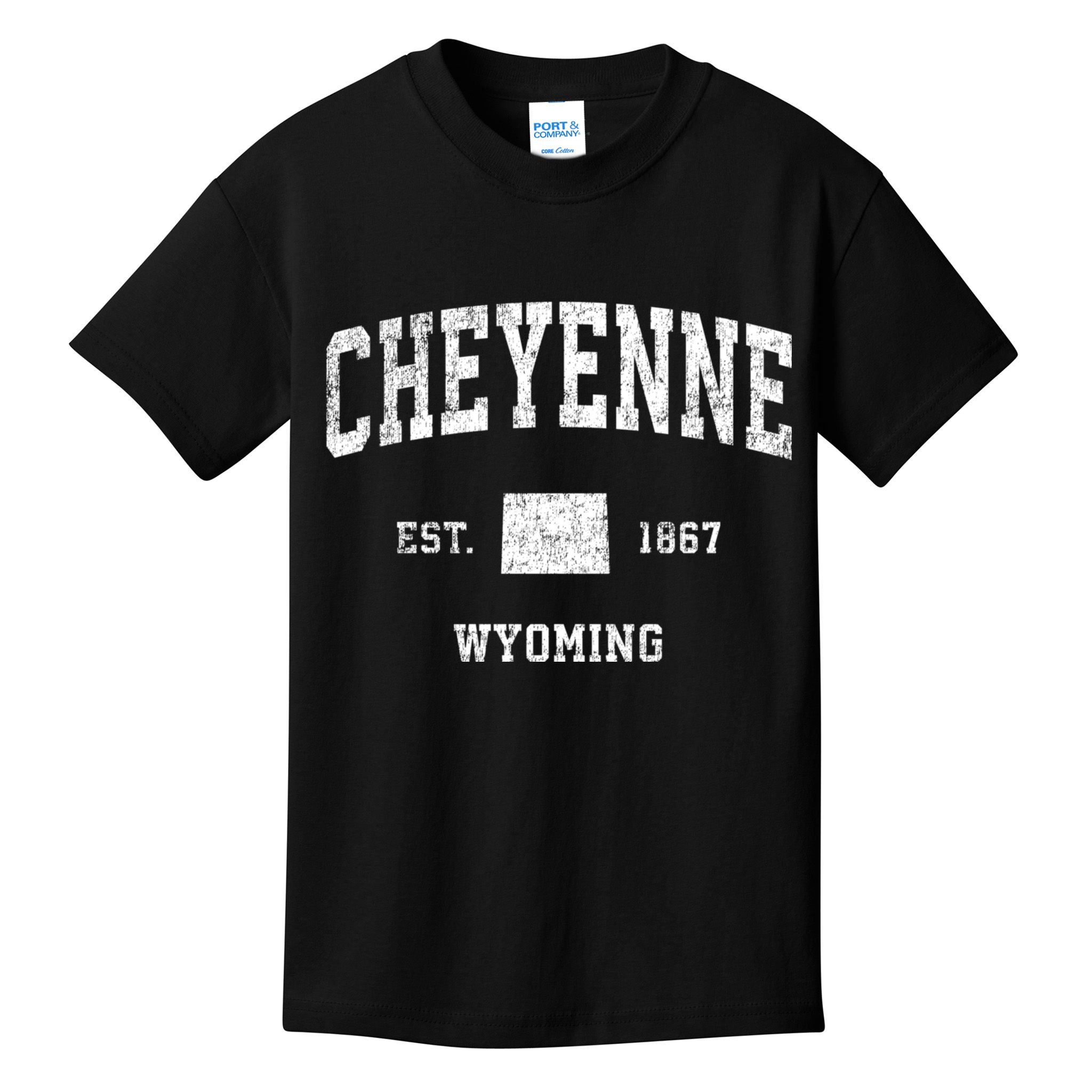 Cheyenne Wyoming Wy Vintage Sports Kids T-Shirt