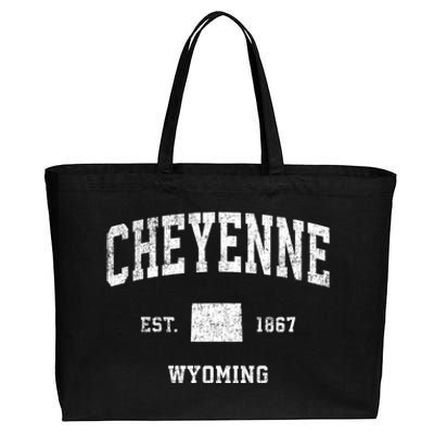 Cheyenne Wyoming Wy Vintage Sports Cotton Canvas Jumbo Tote