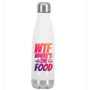 Cool Wtf Where The Food Spicy Food Lover Wine Lovers Meaningful Gift Stainless Steel Insulated Water Bottle