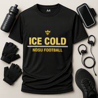 Christian Watson Wearing Ice Cold Ndsu Football Cooling Performance Crew T-Shirt
