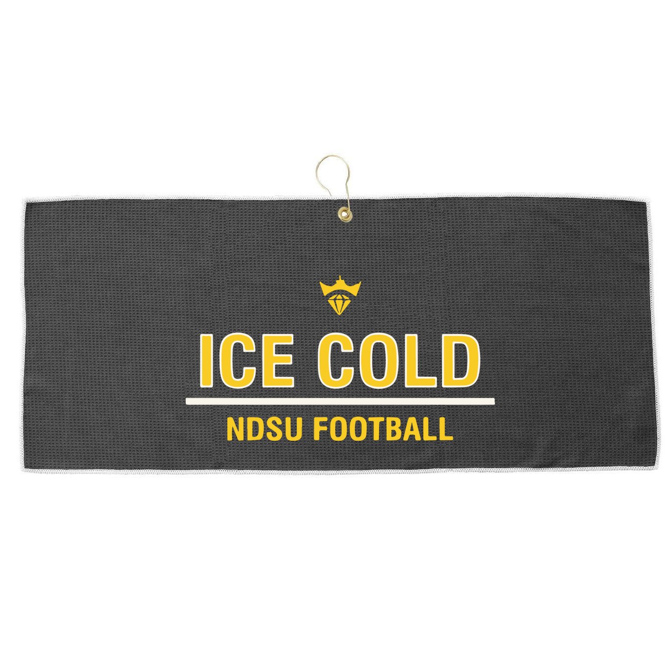 Christian Watson Wearing Ice Cold Ndsu Football Large Microfiber Waffle Golf Towel