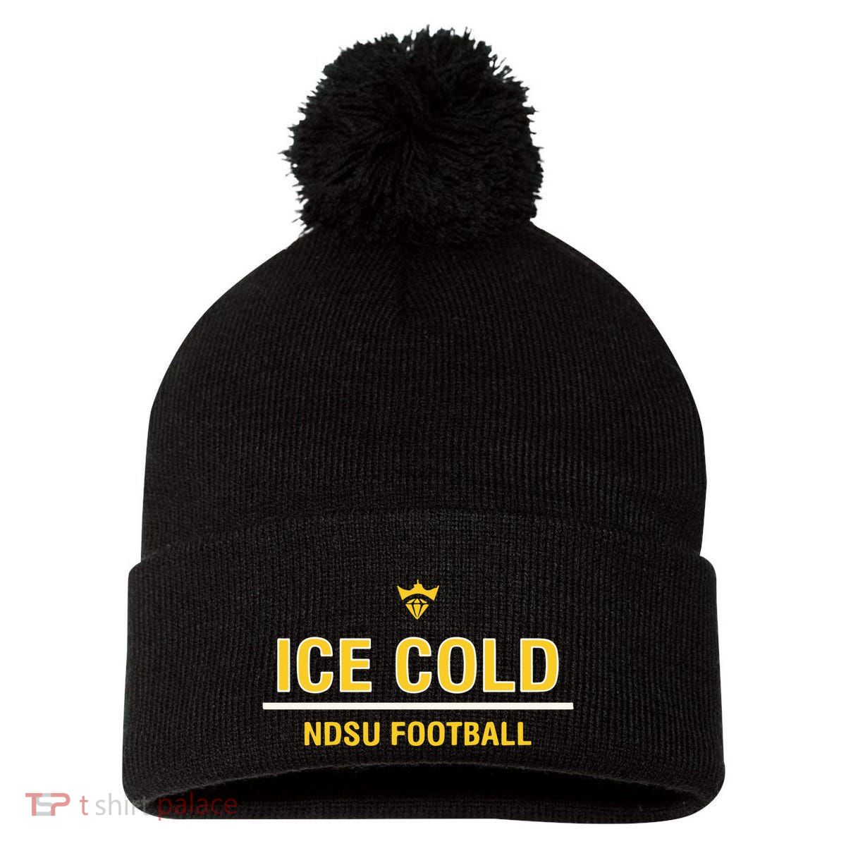 Christian Watson Wearing Ice Cold Ndsu Football Pom Pom 12in Knit Beanie