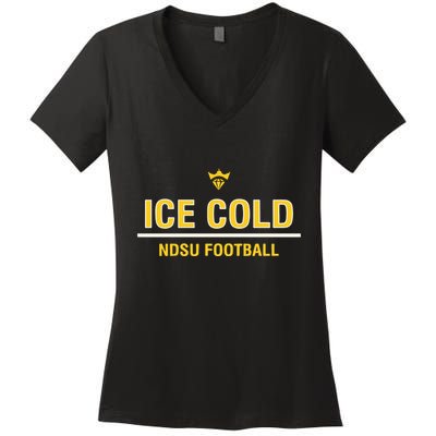 Christian Watson Wearing Ice Cold Ndsu Football Women's V-Neck T-Shirt