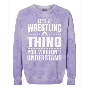 Cool Wrestling Wrestler Coach Wrestle Sports Colorblast Crewneck Sweatshirt