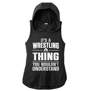 Cool Wrestling Wrestler Coach Wrestle Sports Ladies PosiCharge Tri-Blend Wicking Draft Hoodie Tank