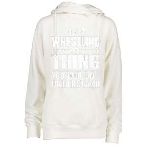 Cool Wrestling Wrestler Coach Wrestle Sports Womens Funnel Neck Pullover Hood